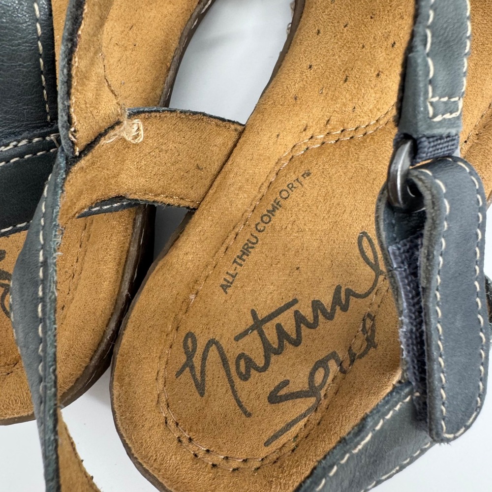 Natural Soul Naturalizer Womens All-Thru Comfort Sandals Blue Gray T-Strap 8M - Picture 5 of 12